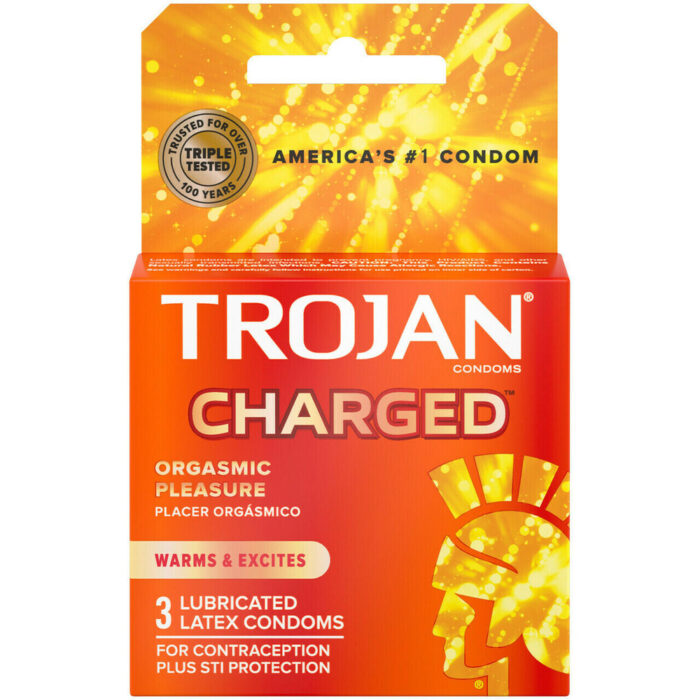 TROJAN CHARGED 3-PACK CONDOMS - 6CT