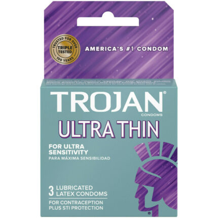 TROJAN ULTRA THIN 3-PACK CONDOMS - 6CT